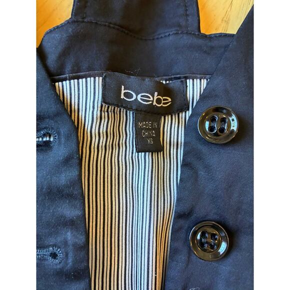 Y2k 90s Black BEBE Vest XS Academia Fitted Corset Whimsigoth Rock Office Siren - Picture 4 of 14